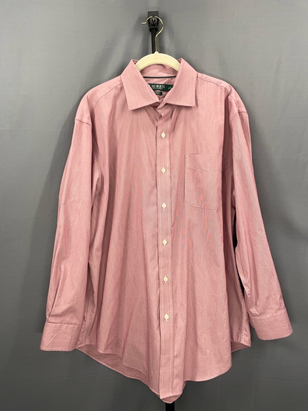 Lauren Ralph Lauren Pink Stripe Dress Shirt 17 32/33 — Professional Classic NWT - Picture 2 of 9